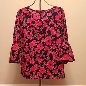 Simply Styled Floral Shirt Navy blue/Pink Size Medium